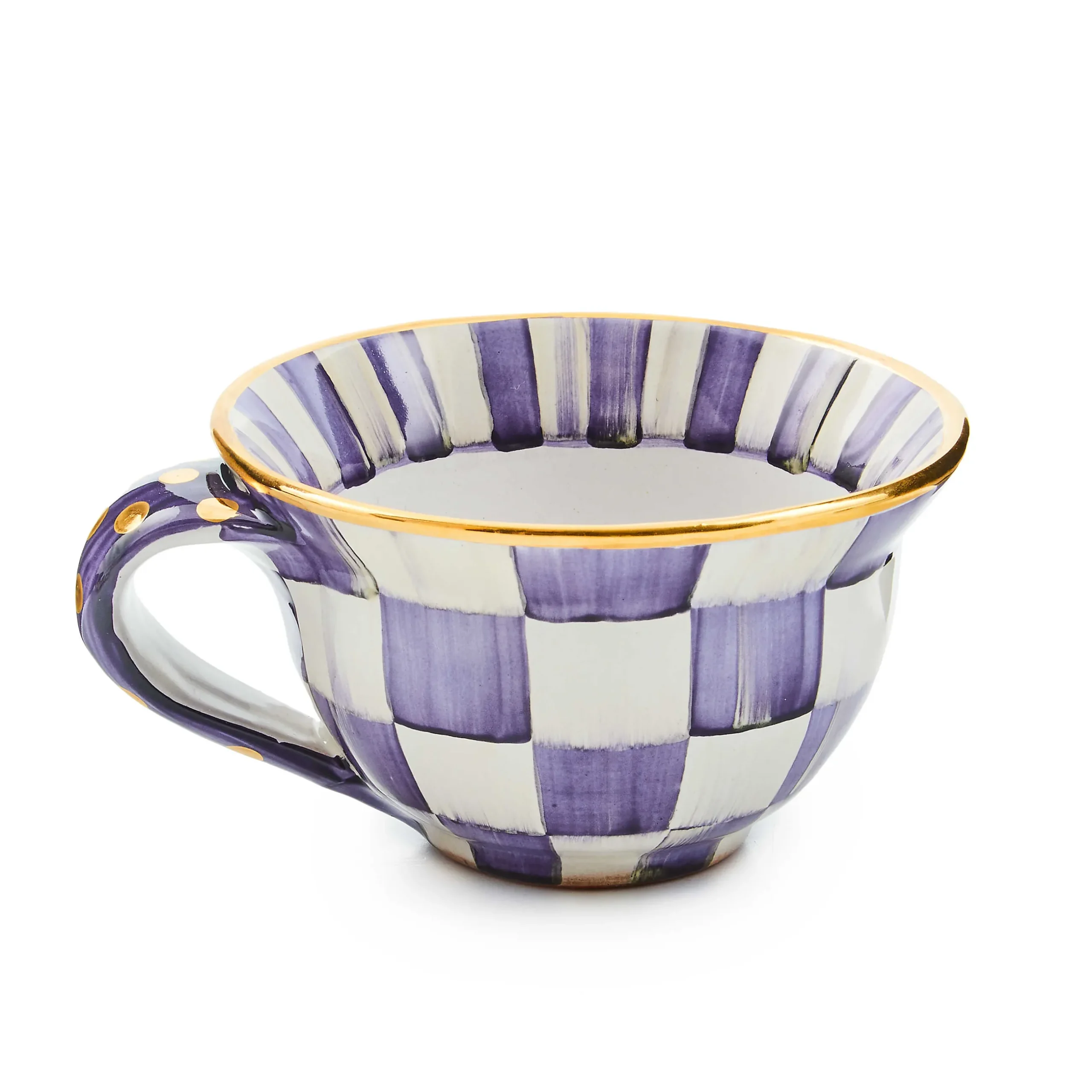 The Coffee Shop|Fall Entertaining|MacKenzie-Childs Plum Check Ceramic Teacup