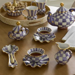 The Coffee Shop|Fall Entertaining|MacKenzie-Childs Plum Check Ceramic Teacup