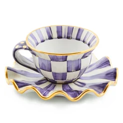 The Coffee Shop|Fall Entertaining|MacKenzie-Childs Plum Check Ceramic Teacup
