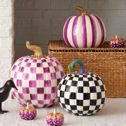 Pumpkins|The Halloween Shop|MacKenzie-Childs Plum Check Large Pumpkin