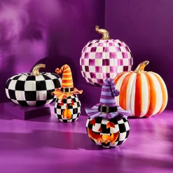 Pumpkins|The Halloween Shop|MacKenzie-Childs Plum Check Large Pumpkin