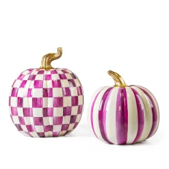 Pumpkins|The Halloween Shop|MacKenzie-Childs Plum Check Large Pumpkin