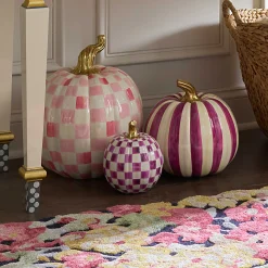 The Halloween Shop|The Fall Shop|MacKenzie-Childs Plum Check Small Pumpkin