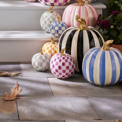 The Halloween Shop|The Fall Shop|MacKenzie-Childs Plum Check Small Pumpkin