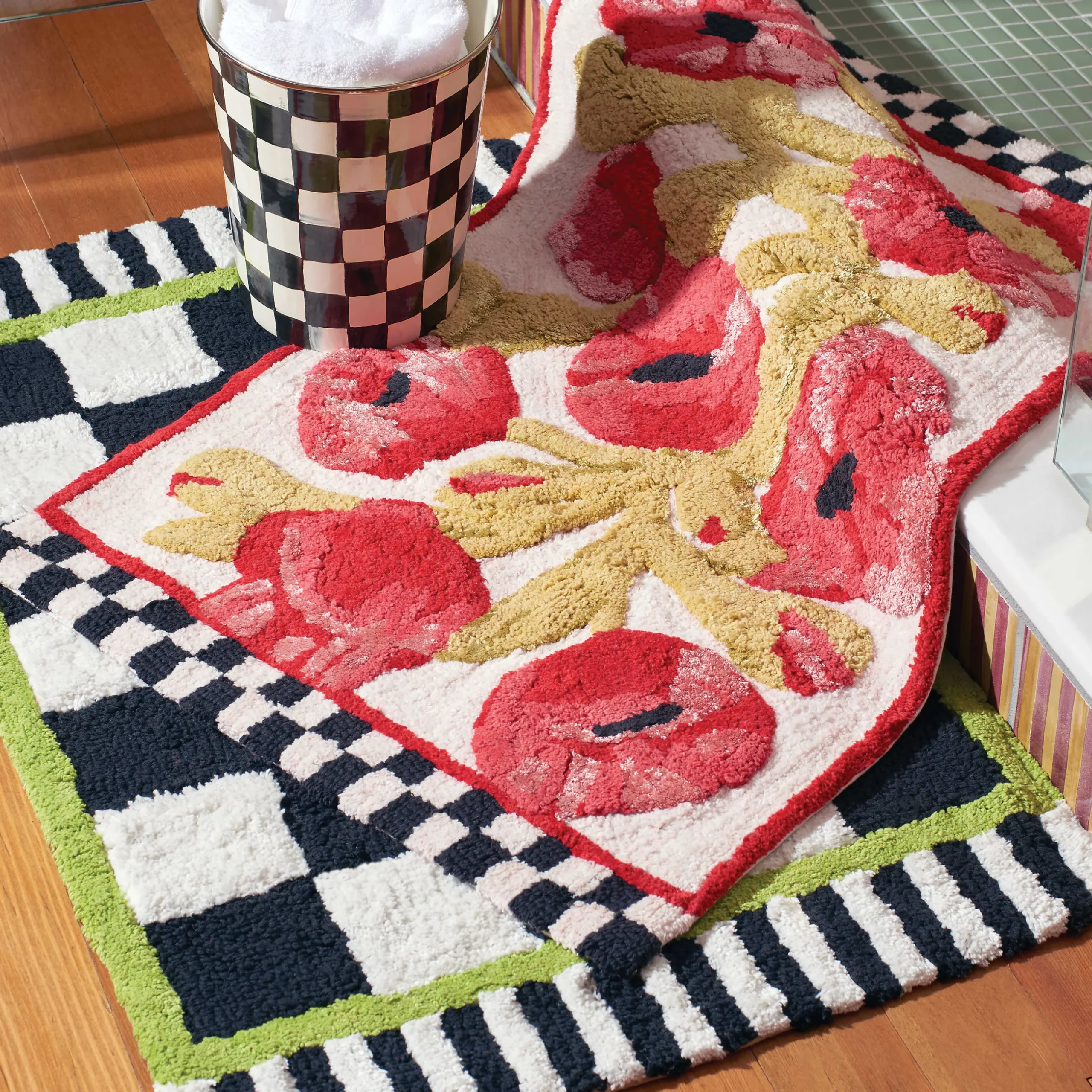 Bath & Bath Accessories|MacKenzie-Childs Poppy Bath Rug