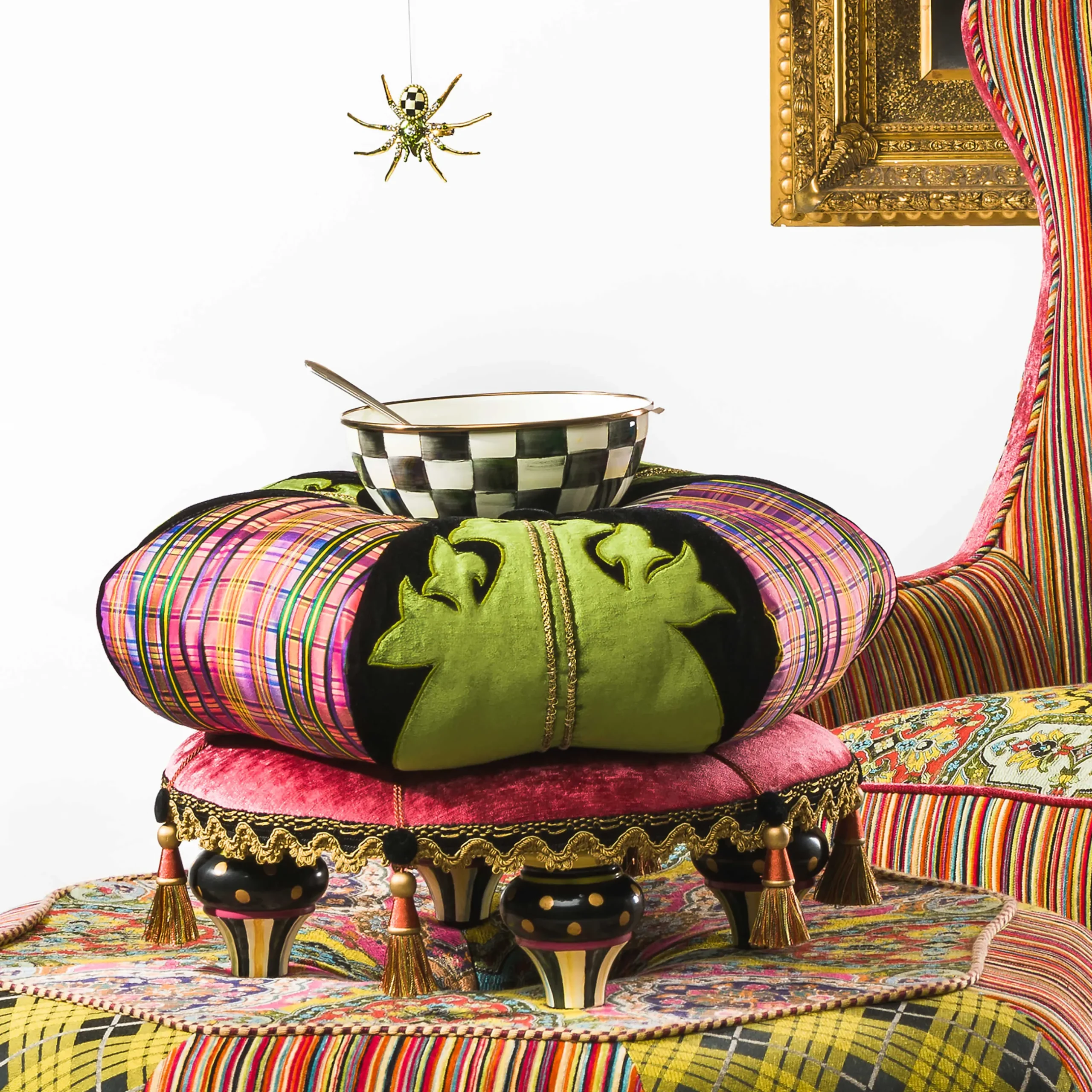 Living Room|MacKenzie-Childs Portobello Road Footstool