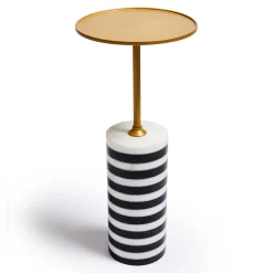 Entryway Furniture|Living Room|MacKenzie-Childs Priorities Round Stripe Side Table