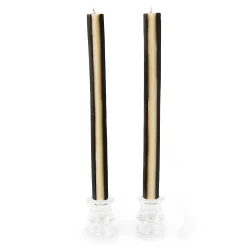 Candles & Fragrances|Table Accessories|MacKenzie-Childs Quatro Black Ivory Dinner Candles, Set of 2