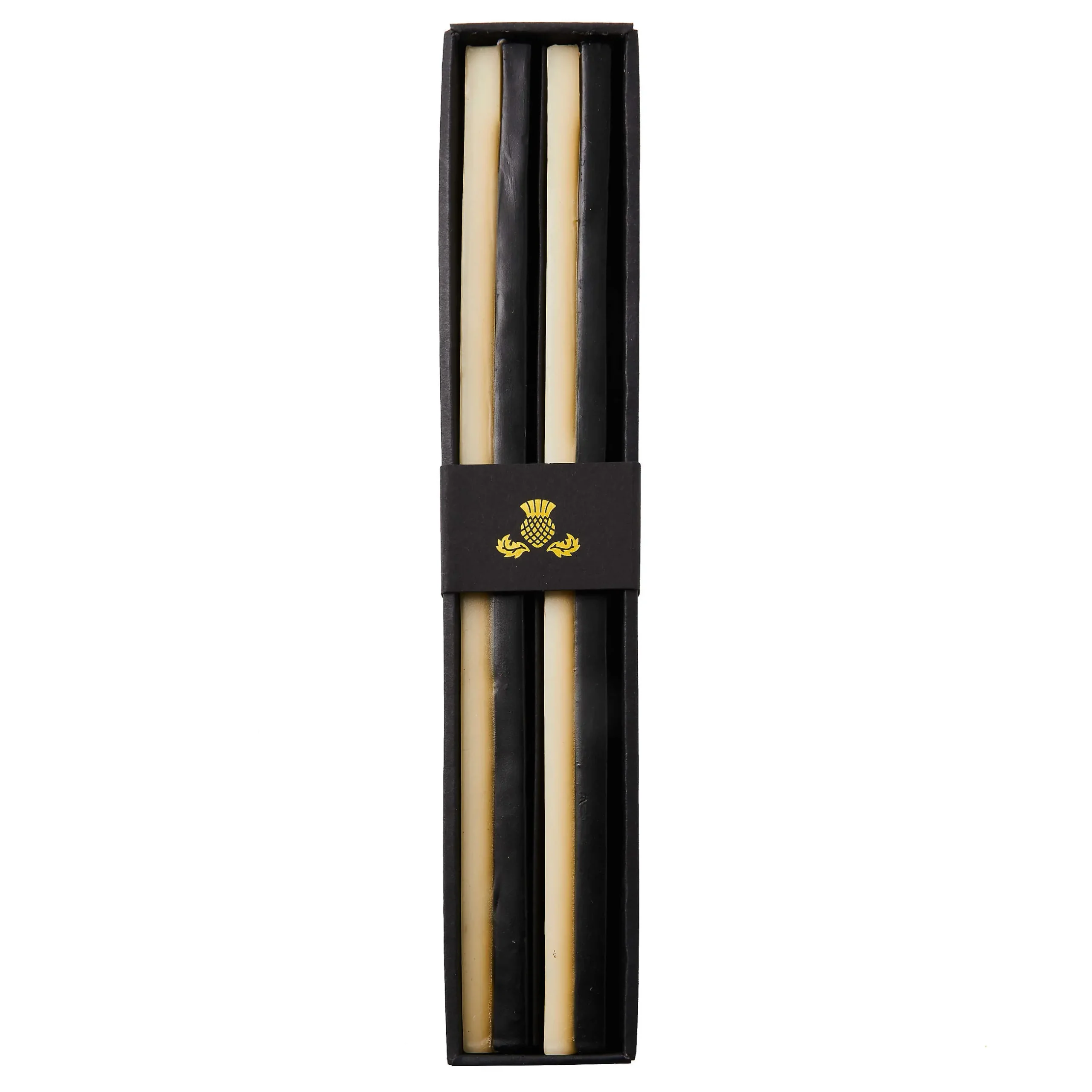 Candles & Fragrances|Table Accessories|MacKenzie-Childs Quatro Black Ivory Dinner Candles, Set of 2