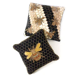 Pillows, Throws, & Cushions|MacKenzie-Childs Queen Bee Black Throw Pillow