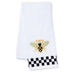 Bath & Bath Accessories|MacKenzie-Childs Queen Bee Check Hand Towel