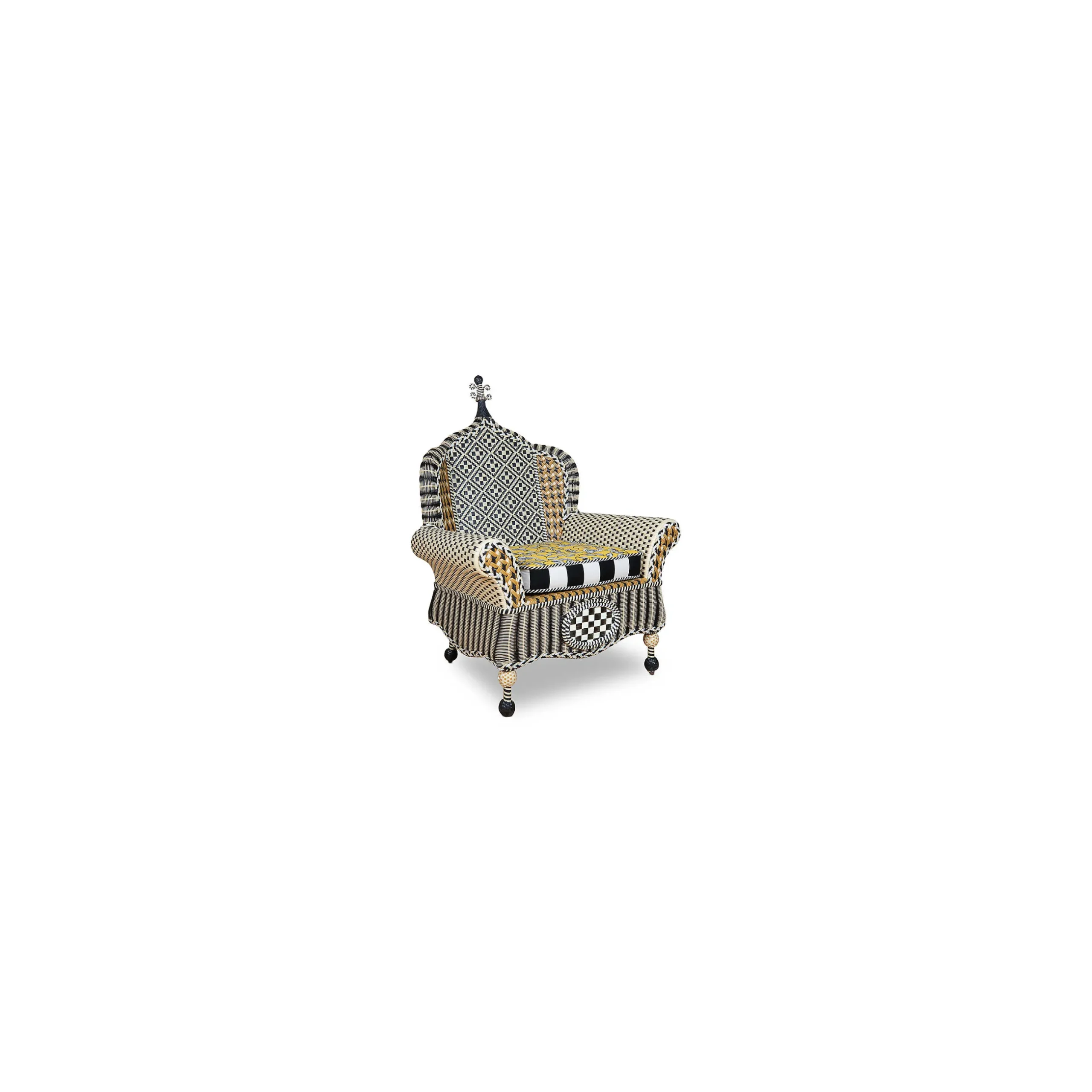 Outdoor|Spring|MacKenzie-Childs Queen Bee Courtyard Outdoor Wing Chair