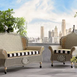 Outdoor|MacKenzie-Childs Queen Bee Courtyard Outdoor Loveseat