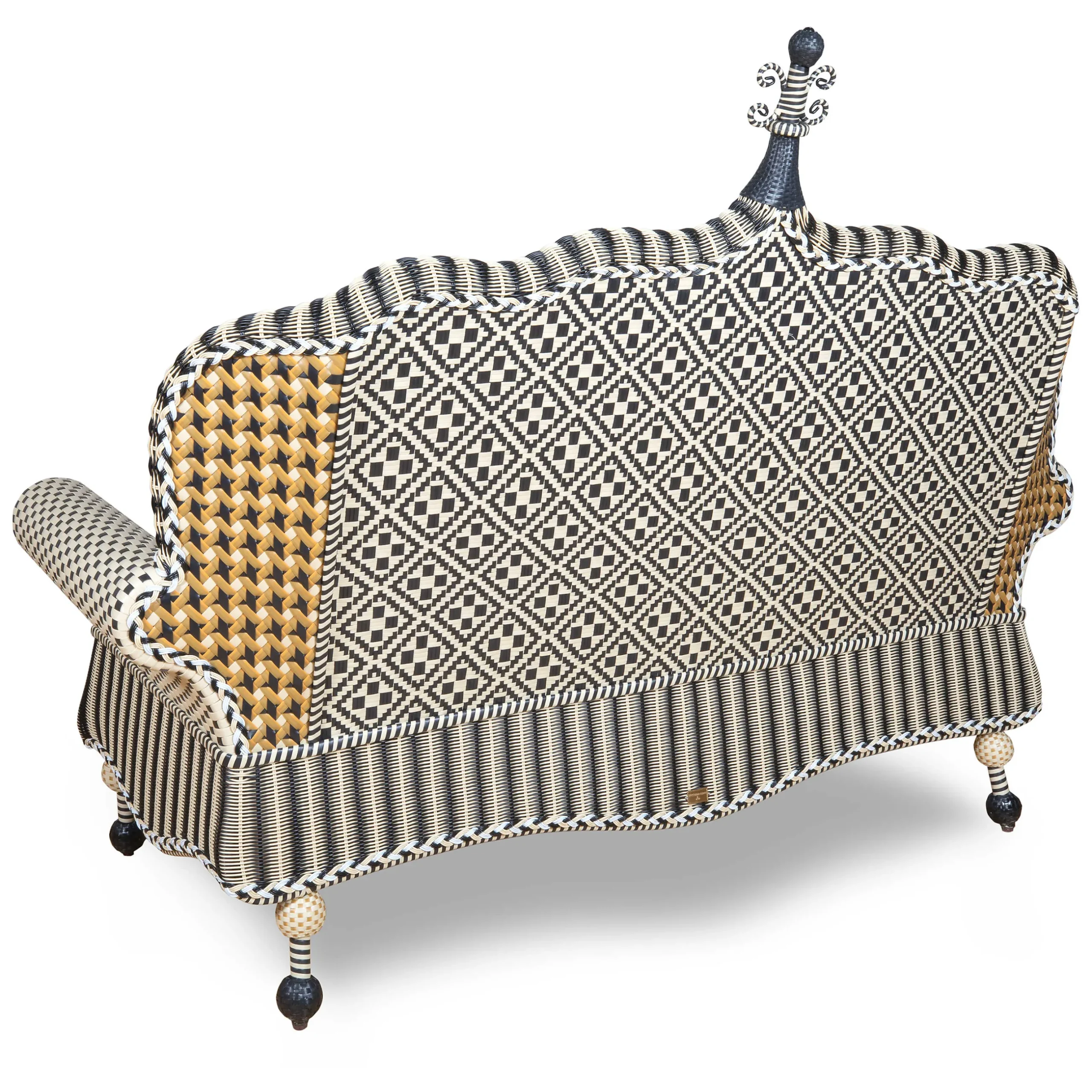 Outdoor|MacKenzie-Childs Queen Bee Courtyard Outdoor Loveseat