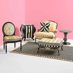 Living Room|MacKenzie-Childs Queen Bee Ottoman