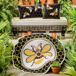 Rugs|MacKenzie-Childs Queen Bee Rug 4' Round Rug