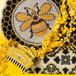 Rugs|MacKenzie-Childs Queen Bee Rug 4' Round Rug