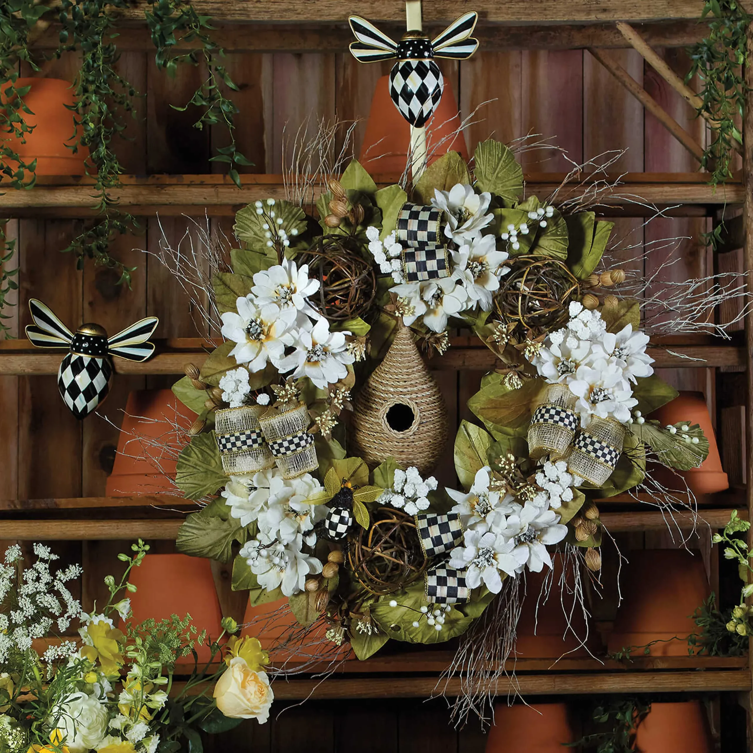 Spring|Outdoor|MacKenzie-Childs Queen Bee Wreath Hanger