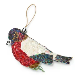 Holiday|MacKenzie-Childs Red Bird Beaded Ornament