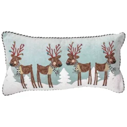 Holiday|Pillows, Throws, & Cushions|MacKenzie-Childs Reindeer Lumbar Pillow