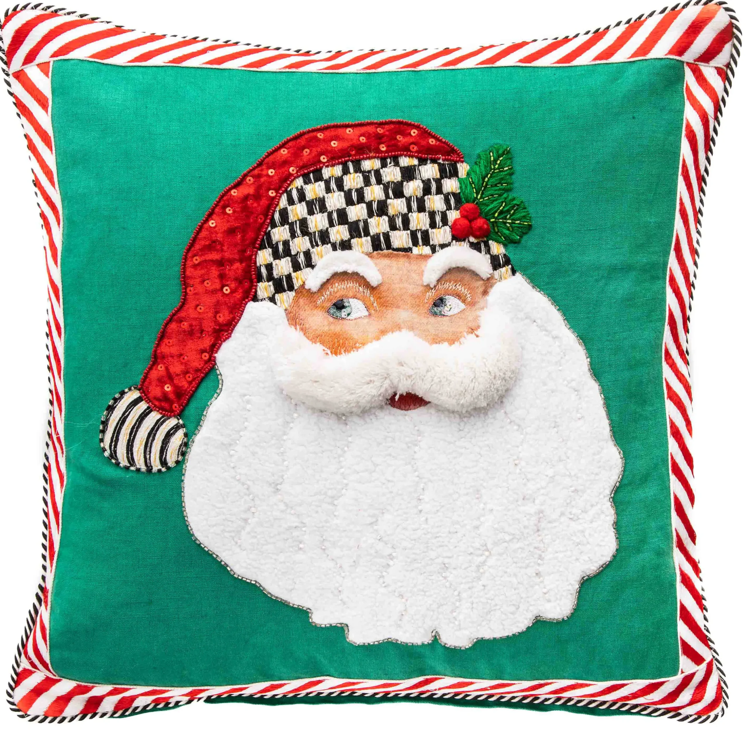Holiday|Pillows, Throws, & Cushions|MacKenzie-Childs Retro Santa Throw Pillow