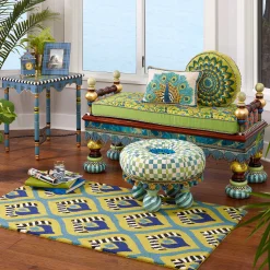 Entryway Furniture|Bedroom|MacKenzie-Childs Ridiculous Peacock Bench