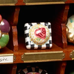 Finishing Touches|MacKenzie-Childs Rose Petit Four Square Knob