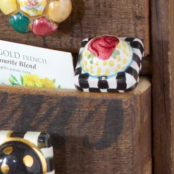 Finishing Touches|MacKenzie-Childs Rose Petit Four Square Knob