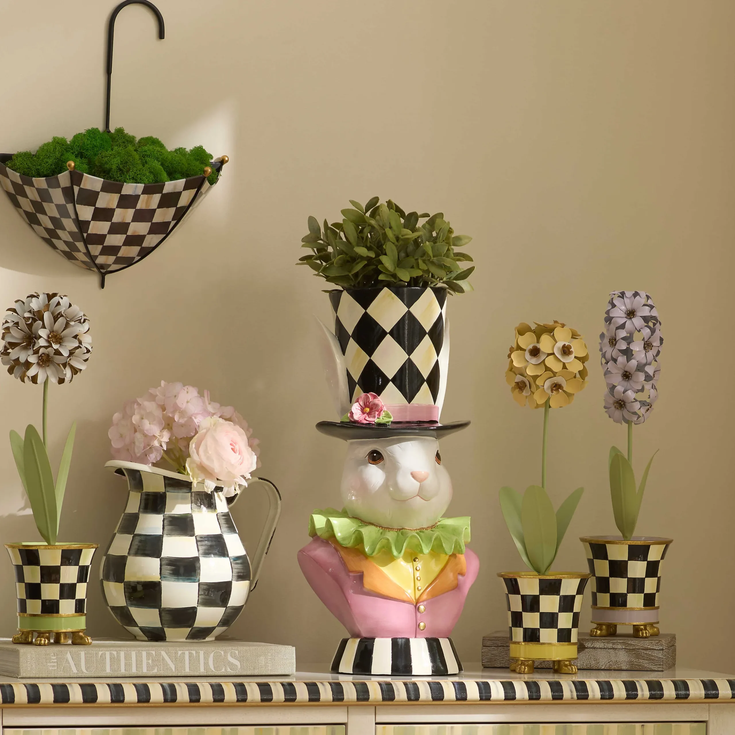 Easter|Spring|MacKenzie-Childs Rose Rabbit Planter