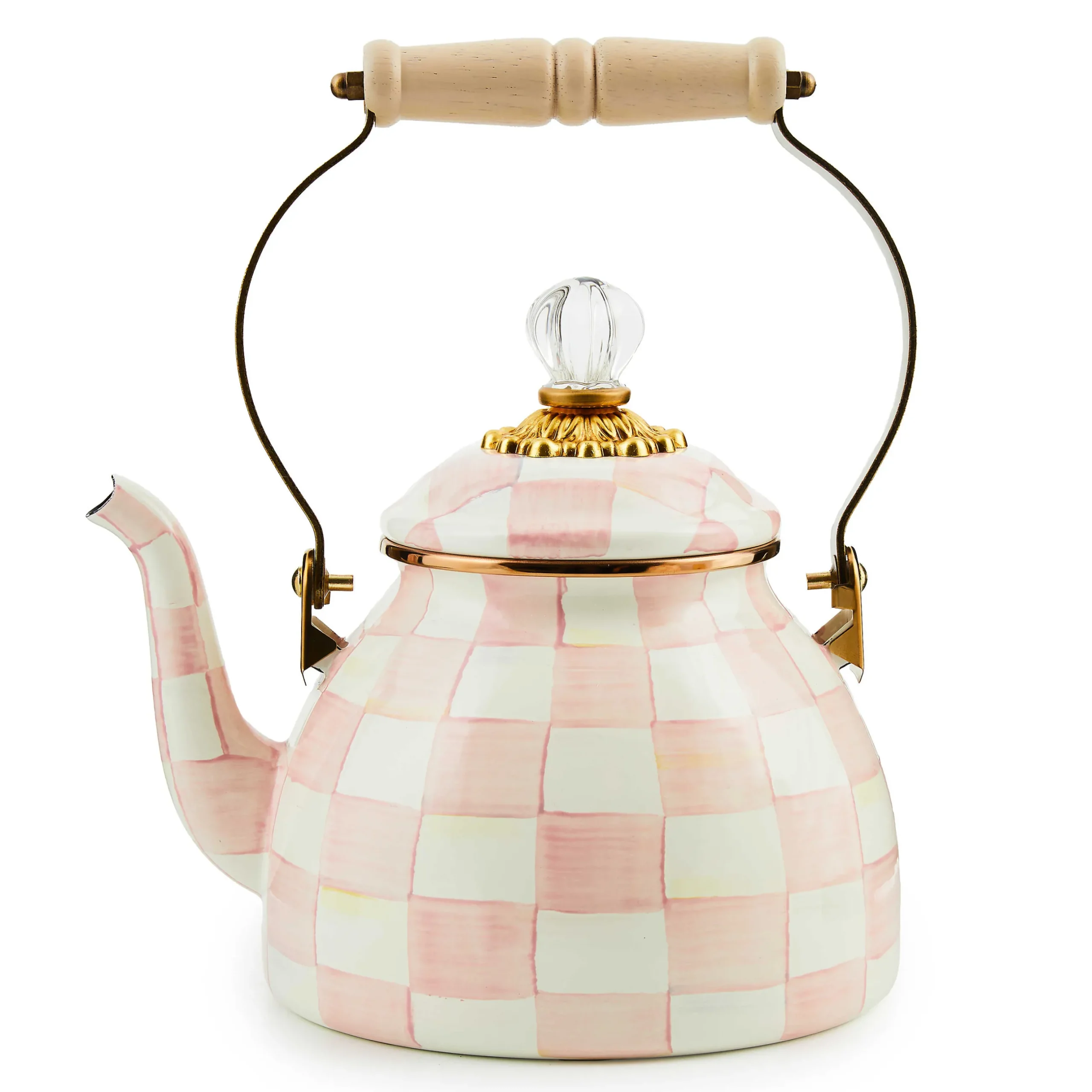 Easter|Spring|MacKenzie-Childs Rosy Check 2 Quart Tea Kettle