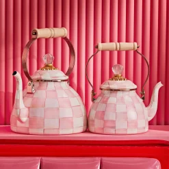 Easter|Spring|MacKenzie-Childs Rosy Check 2 Quart Tea Kettle
