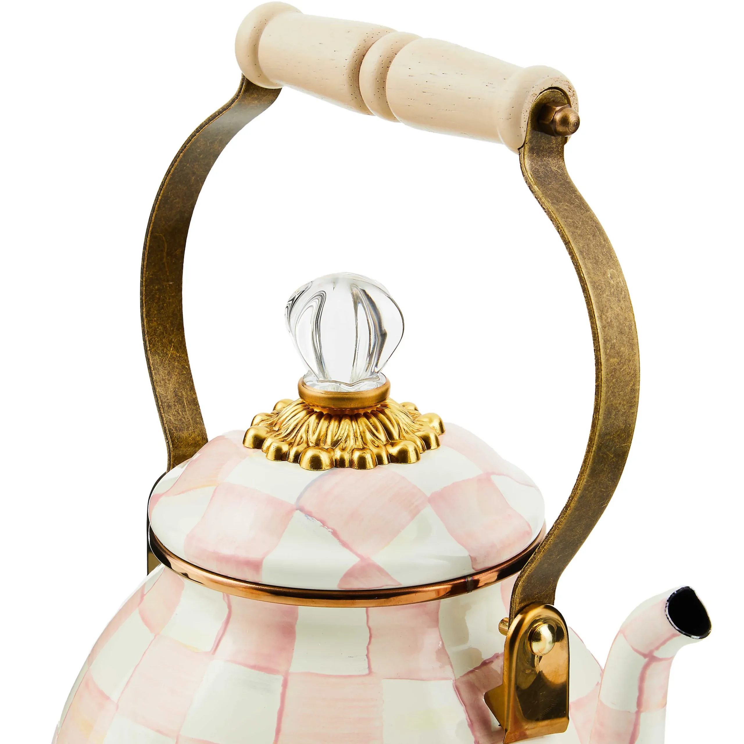 Easter|Spring|MacKenzie-Childs Rosy Check 2 Quart Tea Kettle