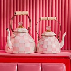 Easter|Spring|MacKenzie-Childs Rosy Check 3 Quart Tea Kettle