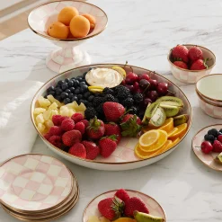 Fall Entertaining|Serveware|MacKenzie-Childs Rosy Check Abundant Bowl