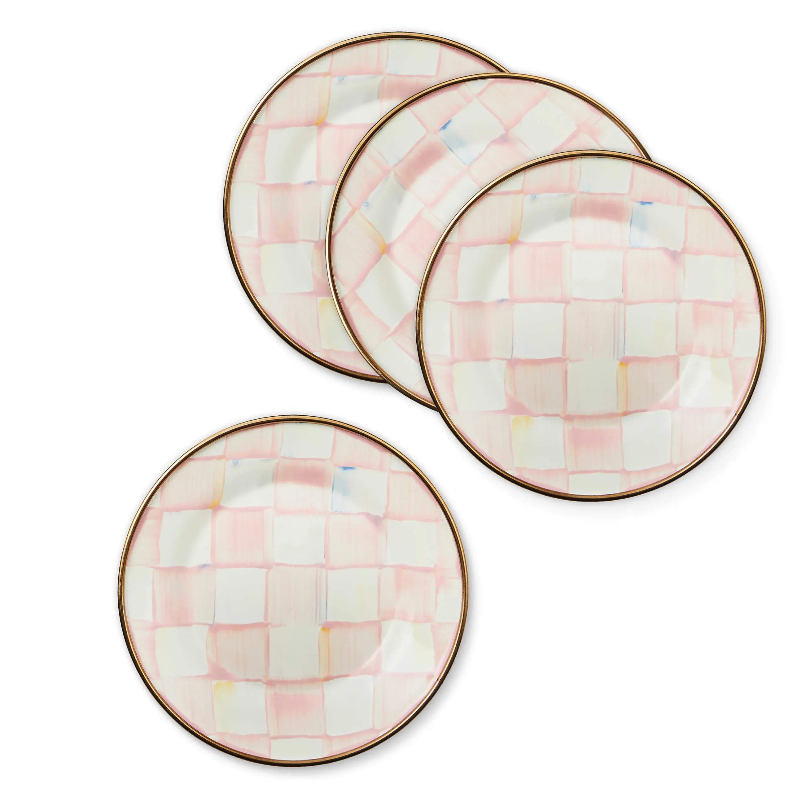 Kitchen & Dining Sets|Fall Entertaining|MacKenzie-Childs Rosy Check Appetizer Plates, Set of 4