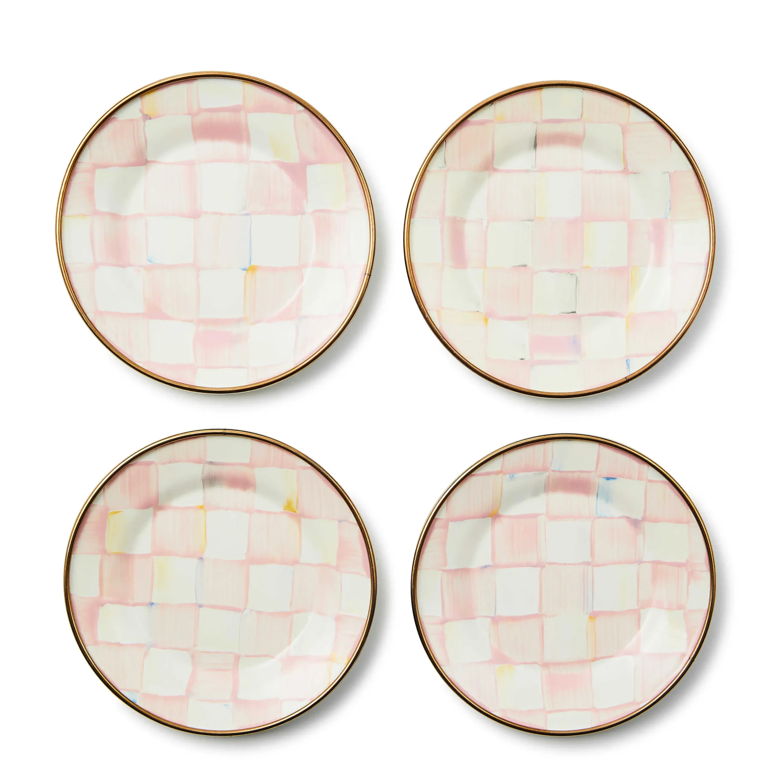 Kitchen & Dining Sets|Fall Entertaining|MacKenzie-Childs Rosy Check Appetizer Plates, Set of 4
