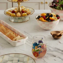Fall Entertaining|Serveware|MacKenzie-Childs Rosy Check Baguette Dish
