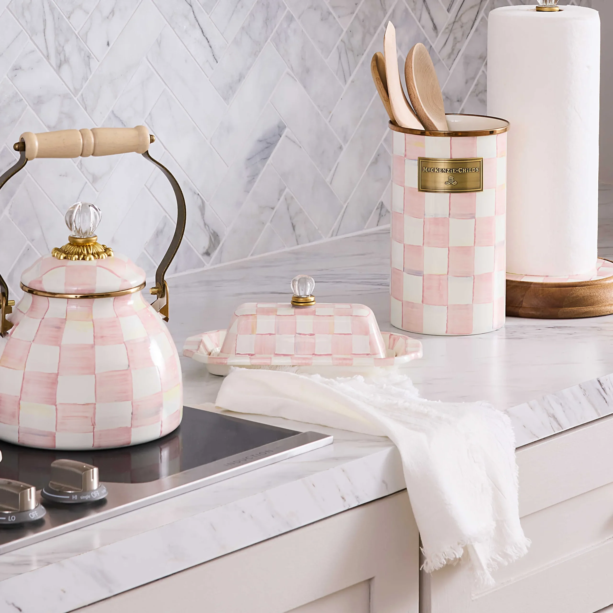 Fall Entertaining|Serveware|MacKenzie-Childs Rosy Check Butter Box