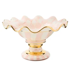 Fall Entertaining|Serveware|MacKenzie-Childs Rosy Check Ceramic Compote