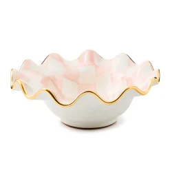 Dinnerware & Flatware|MacKenzie-Childs Rosy Check Ceramic Fluted Breakfast Bowl