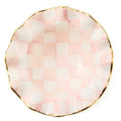Dinnerware & Flatware|MacKenzie-Childs Rosy Check Ceramic Fluted Breakfast Bowl