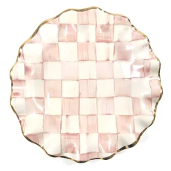 Fall Entertaining|Dinnerware & Flatware|MacKenzie-Childs Rosy Check Ceramic Fluted Dessert Plate