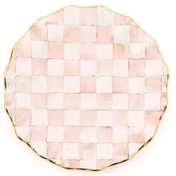 Fall Entertaining|Dinnerware & Flatware|MacKenzie-Childs Rosy Check Ceramic Fluted Dinner Plate