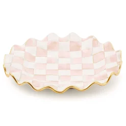 Fall Entertaining|Dinnerware & Flatware|MacKenzie-Childs Rosy Check Ceramic Fluted Dinner Plate