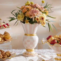 Room Accents|Fall Entertaining|MacKenzie-Childs Rosy Check Ceramic Great Vase