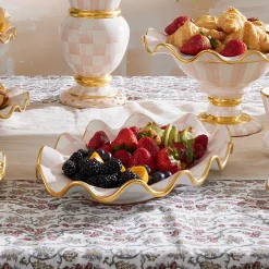 Fall Entertaining|Serveware|MacKenzie-Childs Rosy Check Ceramic Serving Platter