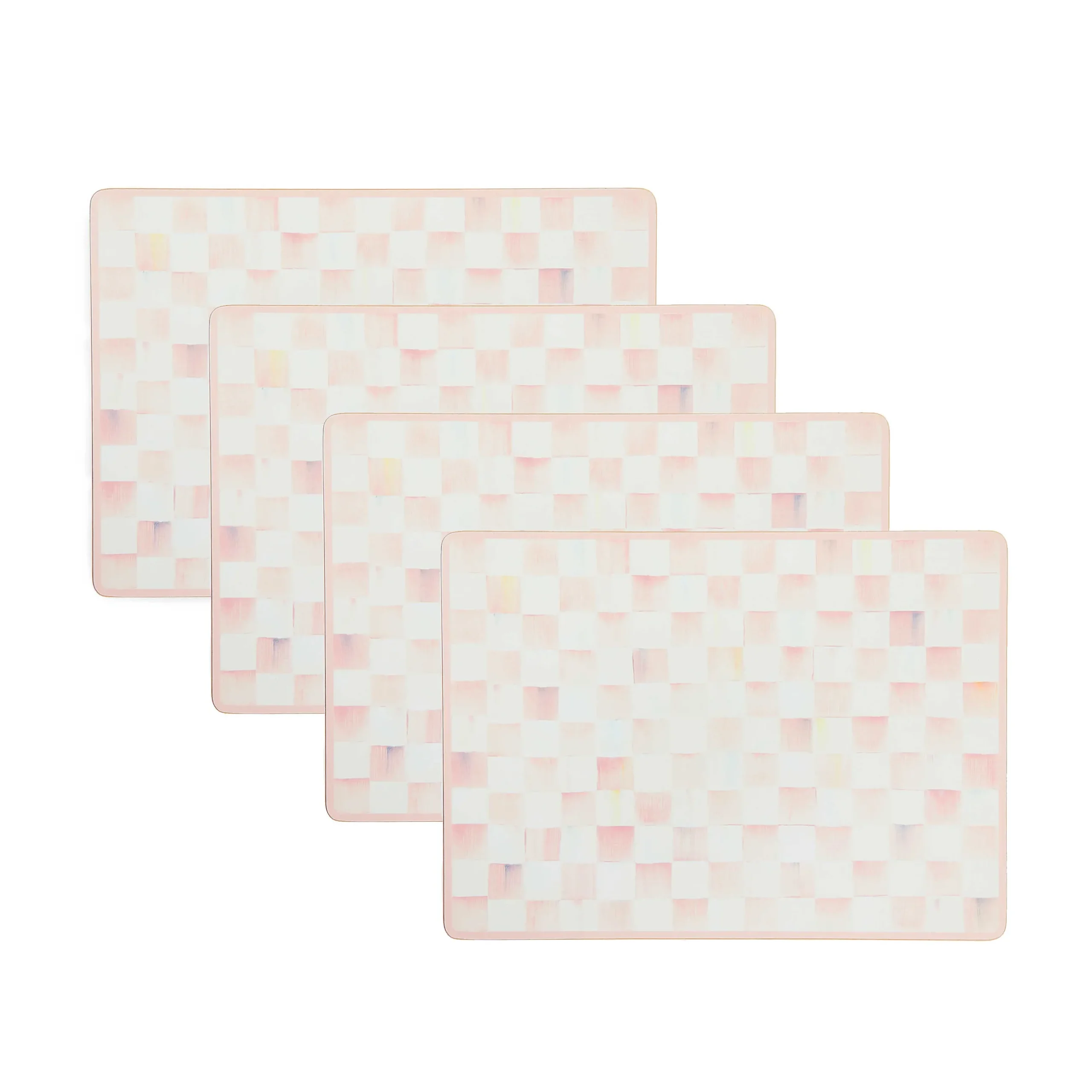 Fall Entertaining|Kitchen & Table Linens|MacKenzie-Childs Rosy Check Cork Back Placemats, Set of 4