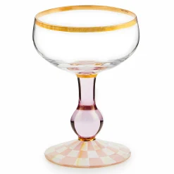 Easter|Spring|MacKenzie-Childs Rosy Check Coupe Glass