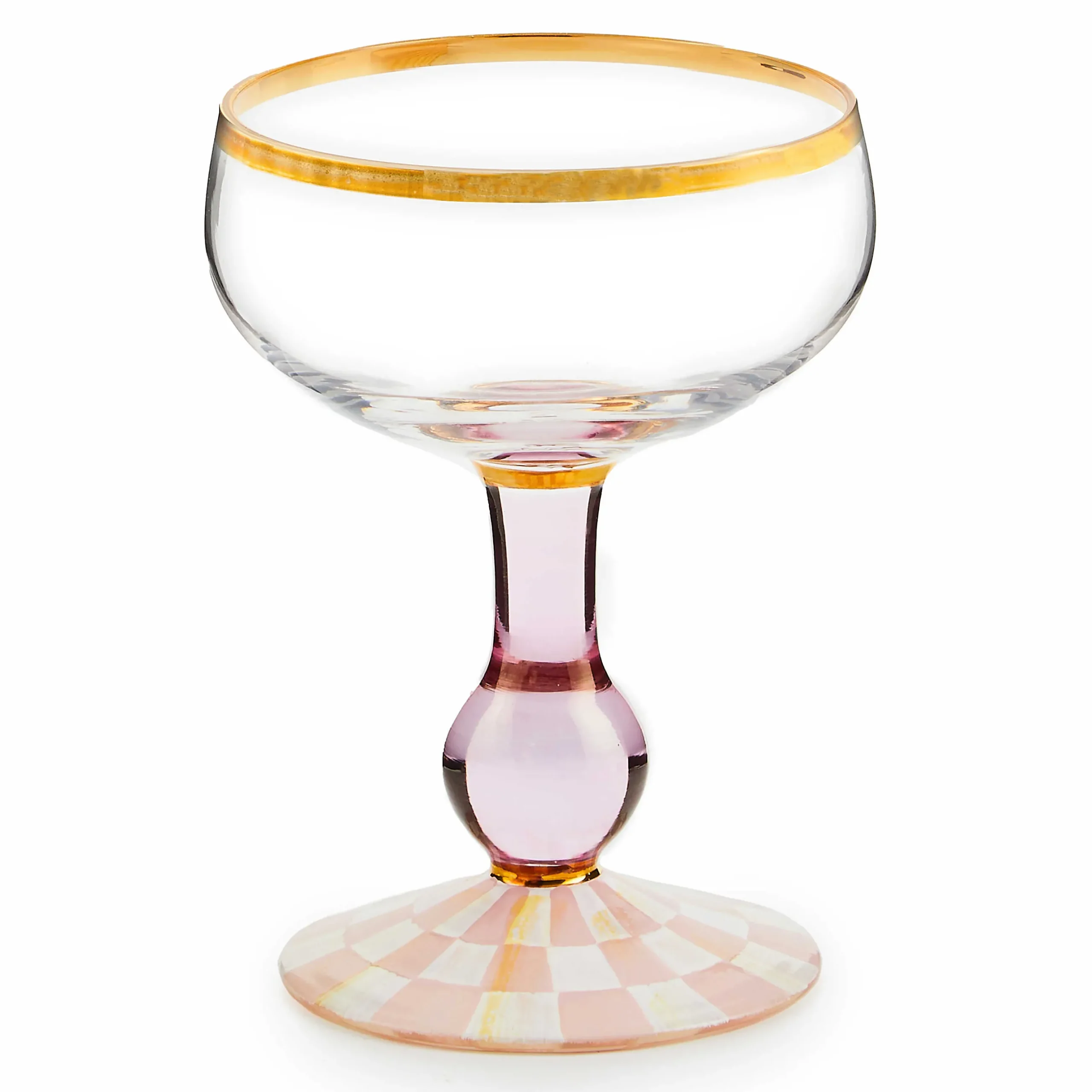 Easter|Spring|MacKenzie-Childs Rosy Check Coupe Glass