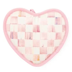 Kitchen & Table Linens|MacKenzie-Childs Rosy Check Heart Potholder